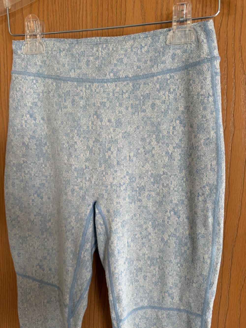 GYMSHARK EUC Dry Fleur Texture High Rise Light Blue Leggings Women’s Size M - Picture 2 of 9